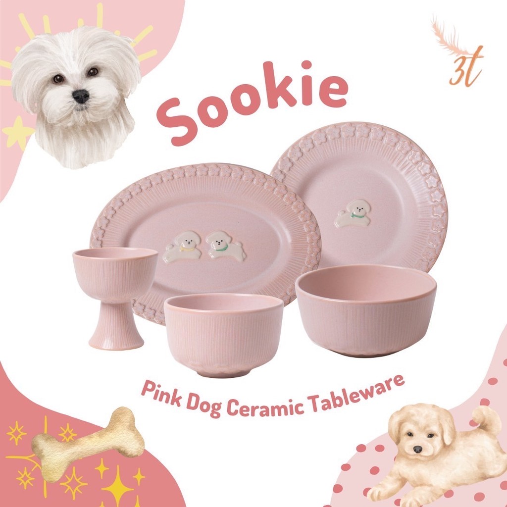 Sookie Pink Dog Ceramic / Ceramic Plate