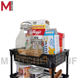 M KITCHEN 1040-BLACK ชั้นวางของ ชั้นวางของในครัว 4 ชั้น ขนาด 43x30x82 ซม. (B4)
