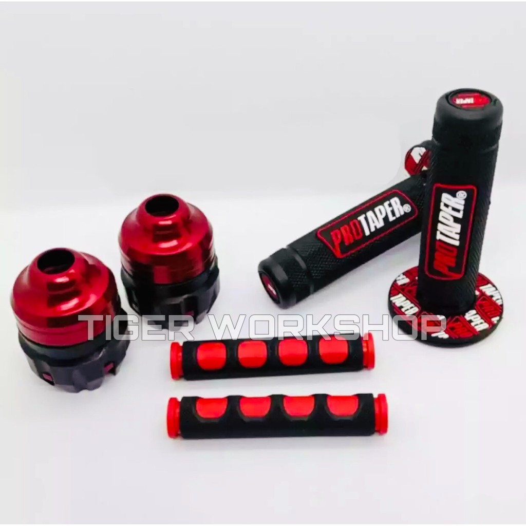 HANNIVER แพคเกจ PROTAPER DONAT HANDGRIP + FINGER HANDLE RUBBER + JUMBO DRAGON AXLE STRAIGHT UNIVERSA
