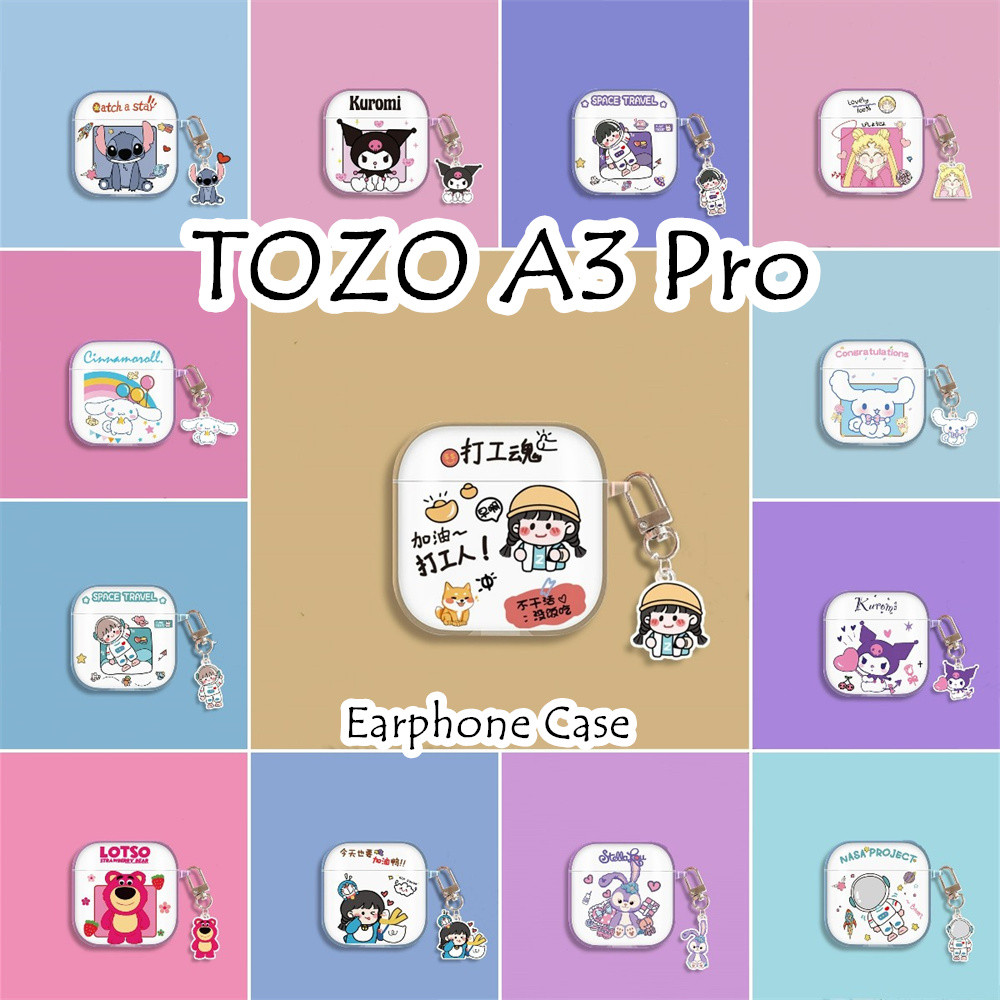 imamuraFor Tozo A3 Pro Case Casing Soft Silicone Cool Cartoon Transparent Headphone Case Cover