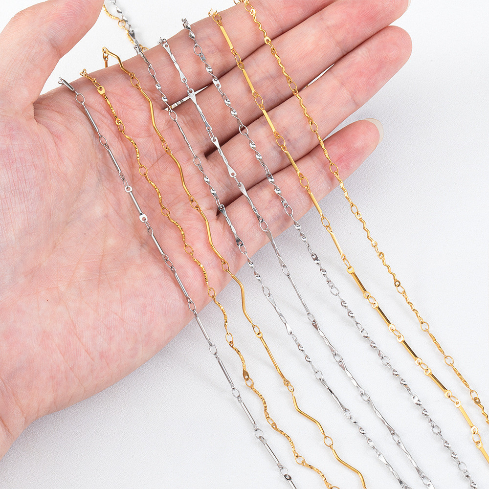 สแตนเลสสตีลโซ่หลวมไฟฟ้าการเชื่อมต่อโซ่ Stick Chain รอบ Rod Handmade Chain diy สร้อยคอเครื่องประดับอุปกรณ์เสริม