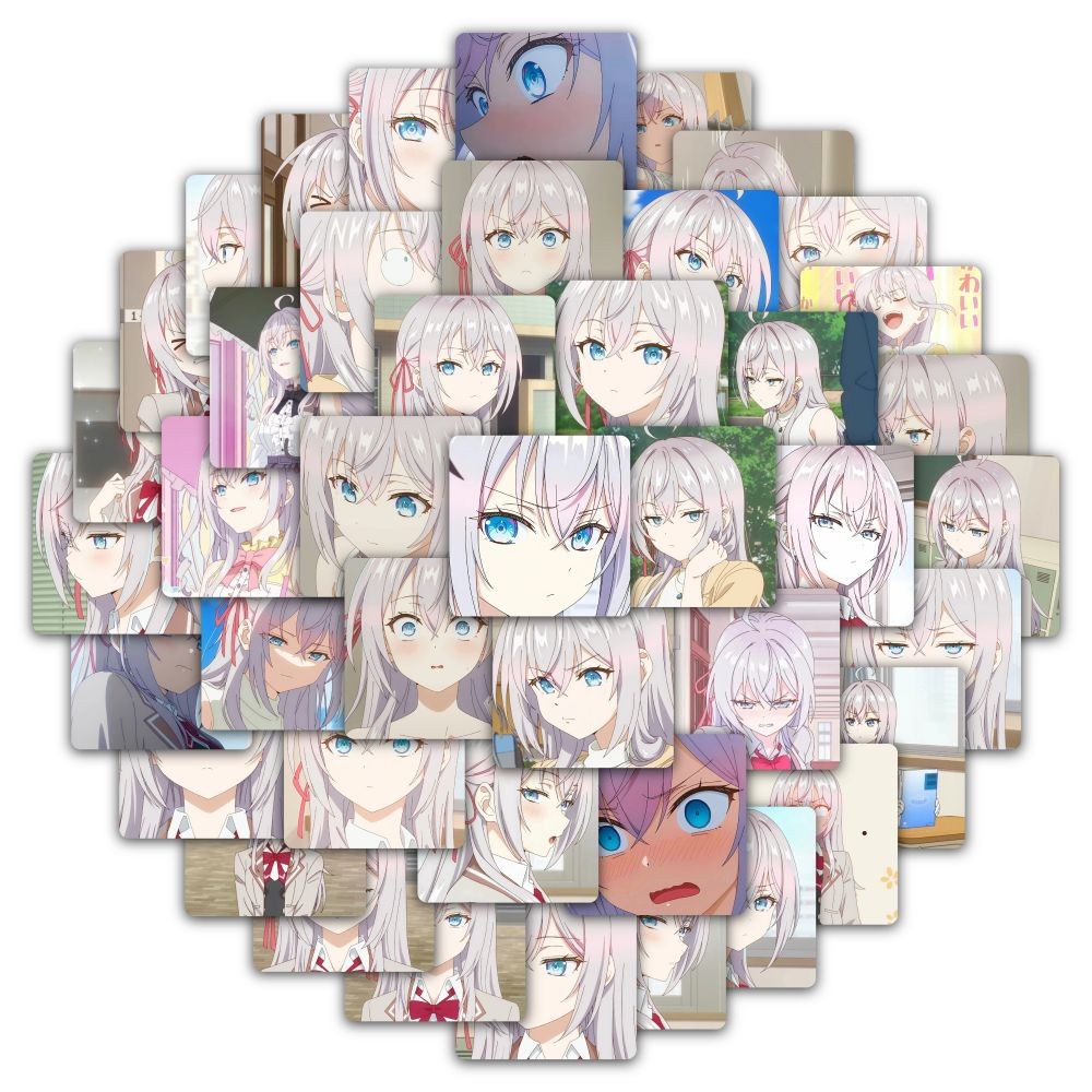 59pcs การ์ตูนอะนิเมะ Alya Sometimes ซ่อนความรู้สึกของเธอในรัสเซีย Graffiti สติกเกอร์สําหรับจักรยานบัญชีมือดินสอ Decals Animeworld