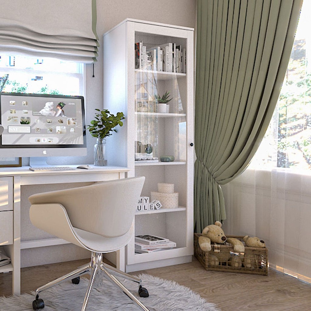 Koncept Furniture ตู้สูง รุ่น Moneta สีขาว (60x35x180 ซม.) แบรนด์ KONCEPT FURNITURE