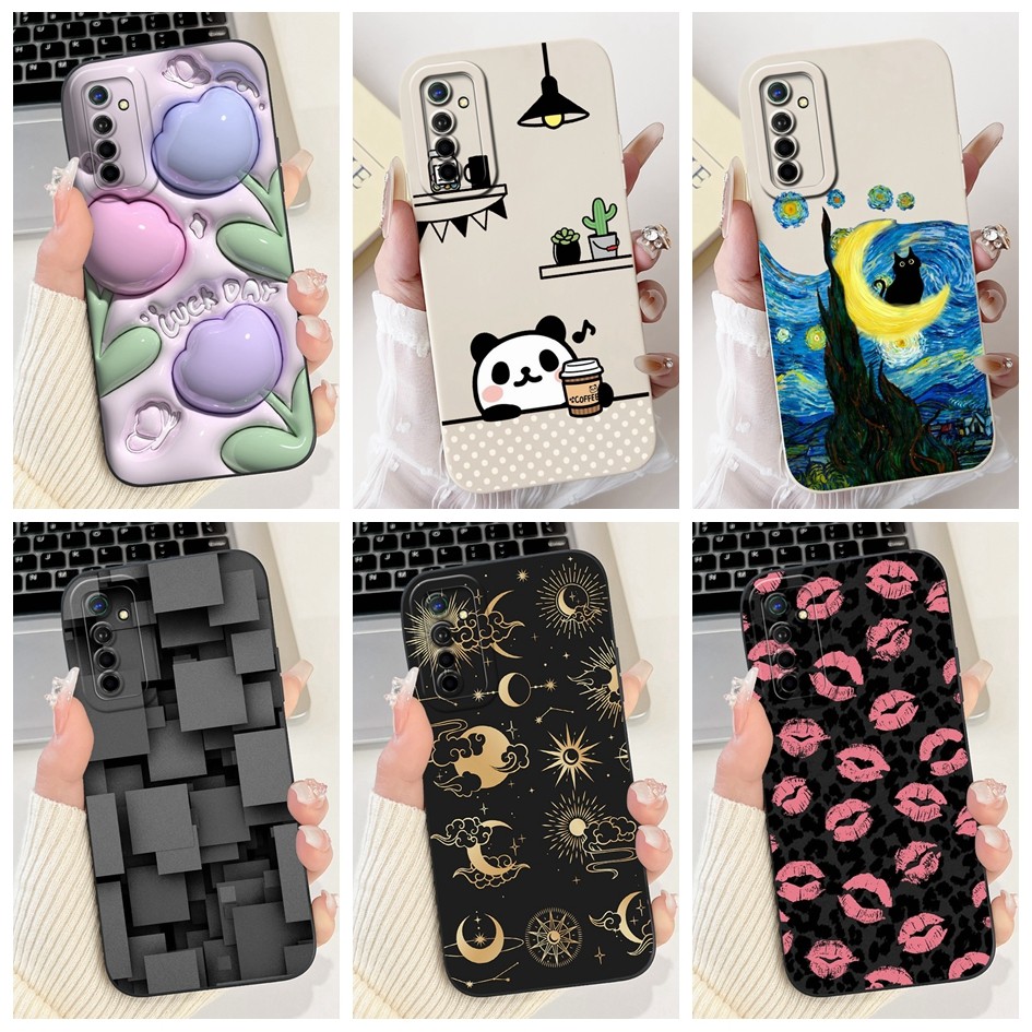 สําหรับrealme XTกรณีRMX1921 แฟชั่นทาสีซิลิโคนเหลวนุ่มกันกระแทกเคสโทรศัพท์สําหรับOPPO K5 Realme X2 RMX1992 ปลอก
