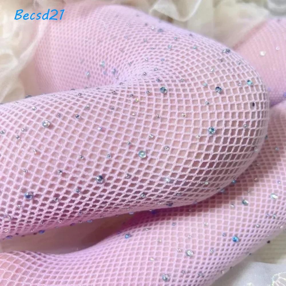Becsd Fish , ถุงน่องสีตาข่าย, ถุงน่องเลื่อมเจาะจุดแฟชั่น 7-12 ปี