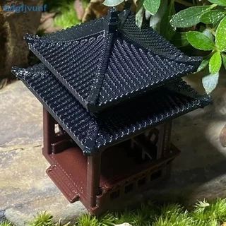BDGF 3 ซม.4 ซม.เจดีย์รูปปั้น Miniature Pagoda Gazebo Micro ภูมิทัศน์หกเหลี่ยม Pavilion ตุ๊กตา Tiny Pavilion เครื่องประดับ TH