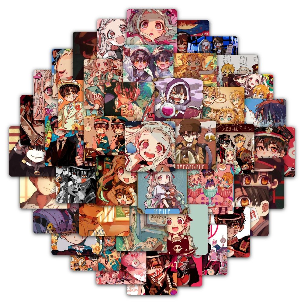 59pcs การ์ตูนอะนิเมะ Toilet-bound Hanako-kun Graffiti สติกเกอร์สําหรับจักรยานบัญชีมือดินสอ Decals Animeworld