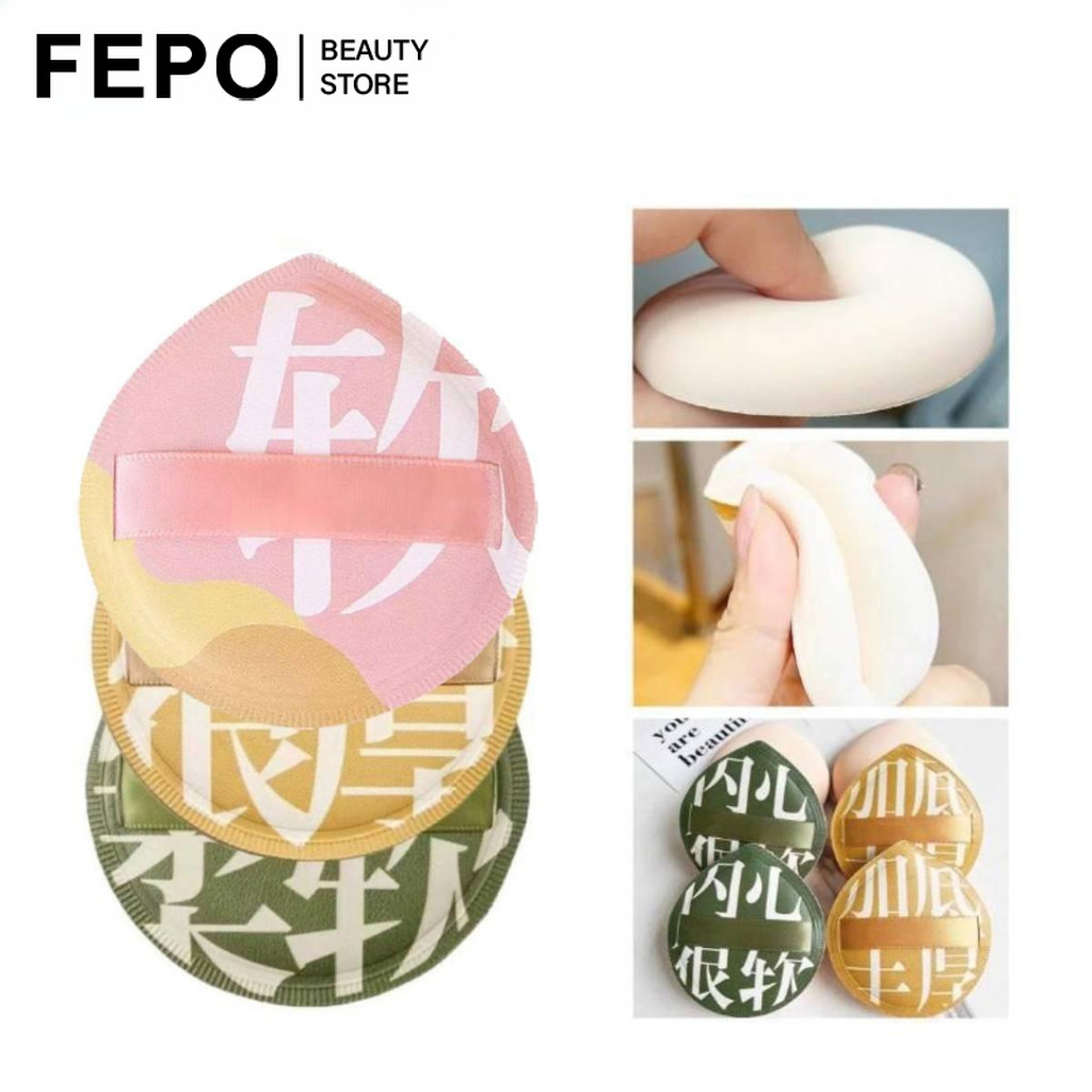 FEPO ขนาดใหญ่ XL ฟองน้ําแต่งหน้า Cotton Candy Soft Elastic Air Cushion Foundation พร้อมกล่องเก็บของ