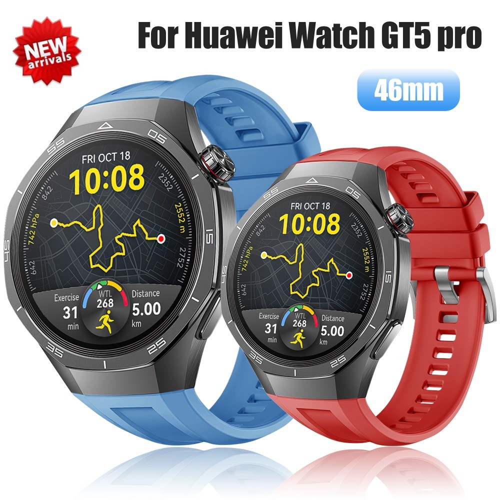 22 มม.ซิลิโคนกีฬาสําหรับ Huawei นาฬิกา GT 5 Pro 46 มม.นุ่มกีฬาสายรัดข้อมือสําหรับ Huawei นาฬิกา GT 5 Pro สมาร์ทนาฬิกาสร้อยข้อมือ