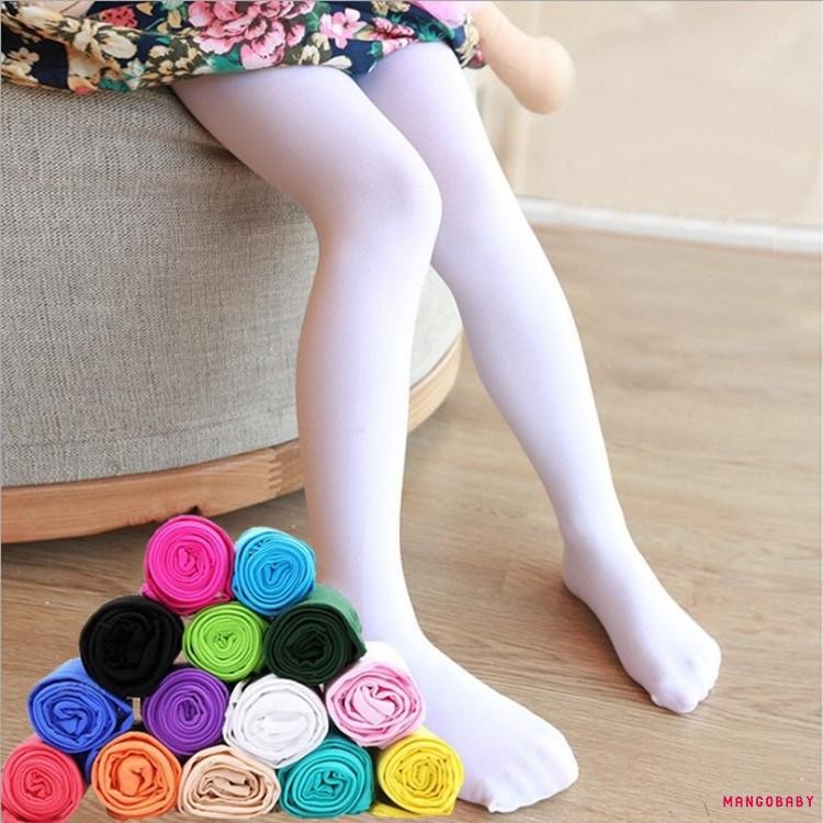 Mg-kids Girls กางเกงโยคะสีทึบ Breathable ยืดกางเกงรัดรูปเอวสูง Baby Legging สําหรับเด็กวัยหัดเดินทารก