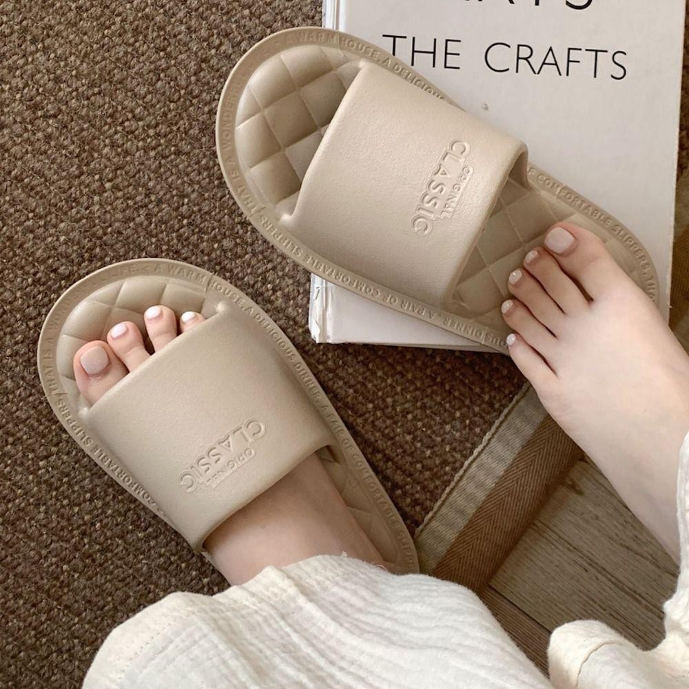 TREDDING491 รองเท้าแตะในบ้าน, รองเท้าแตะ EVA สบายกันลื่น, แฟชั่นลําลองเรียบง่ายรองเท้าแตะคู่ระบายอากาศผู้หญิงผู้ชาย - รูปที่ 7
