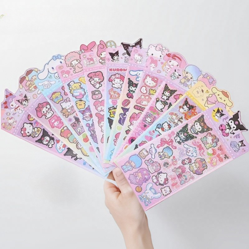 สติ๊กเกอร์ Sanrio Kuromi Melody Laser Cuckoo Card สติ๊กเกอร์ตกแต่งบัญชีมือน่ารัก