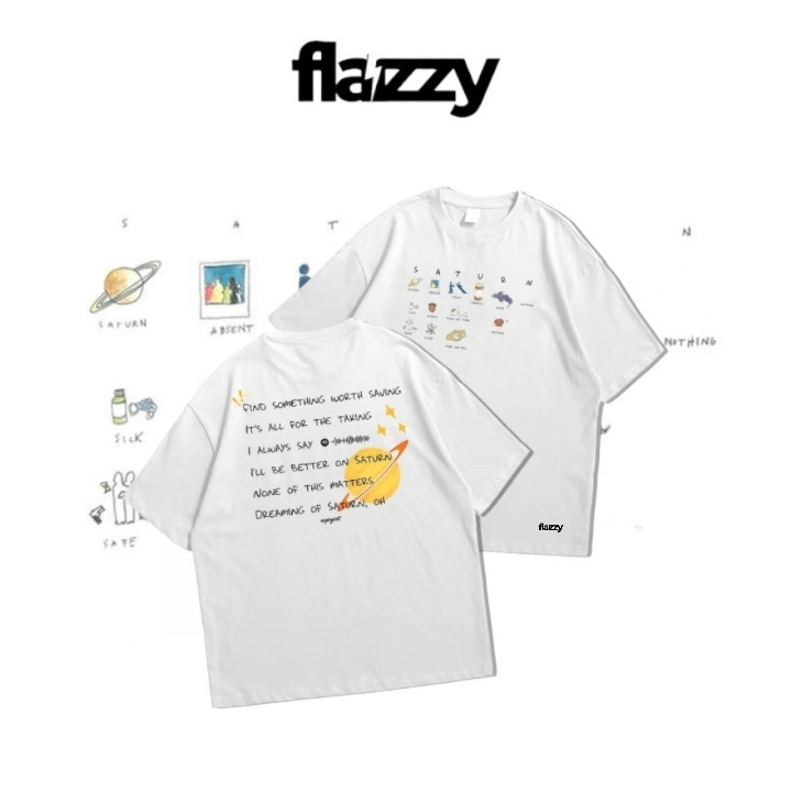 ขายร้อน🔥 ใหม่ Flazzy Aesthetic kaos sza saturn - เสื ้ อยืด sza saturn Short Sleeve - kaos sza cotto