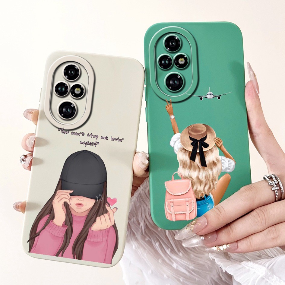 เคสกันกระแทกสําหรับ Honor 200 Pro 5G 2024 ปลอกน่ารักสาวหวาน Love Heart Matte ซิลิโคนเคสโทรศัพท์สําหรับ Honor 200Pro กันชน