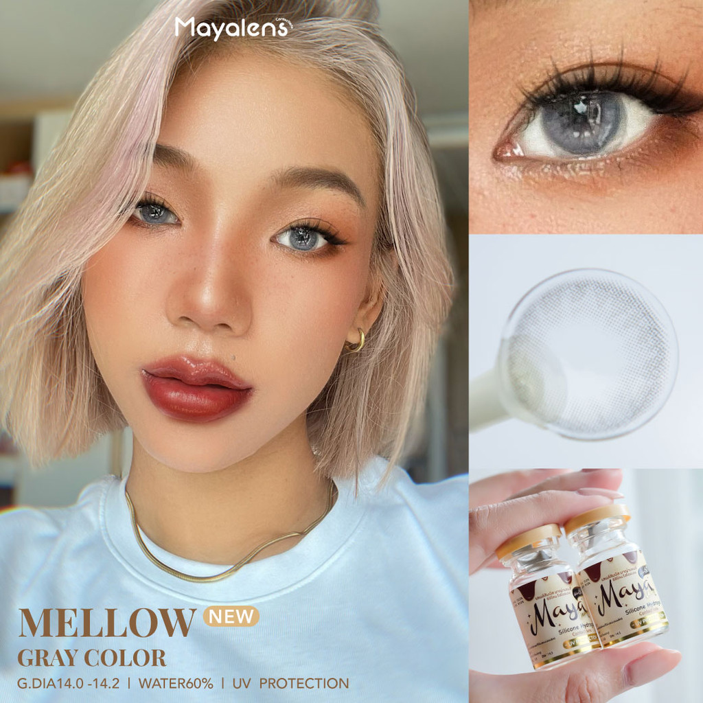 🔥คอนแทคเลนส์ 💗ขนาดกลาง💗Mellow (Mayalens Premium) Silicone Hydrogel ค่าอมน้ำ 60% - รูปที่ 2
