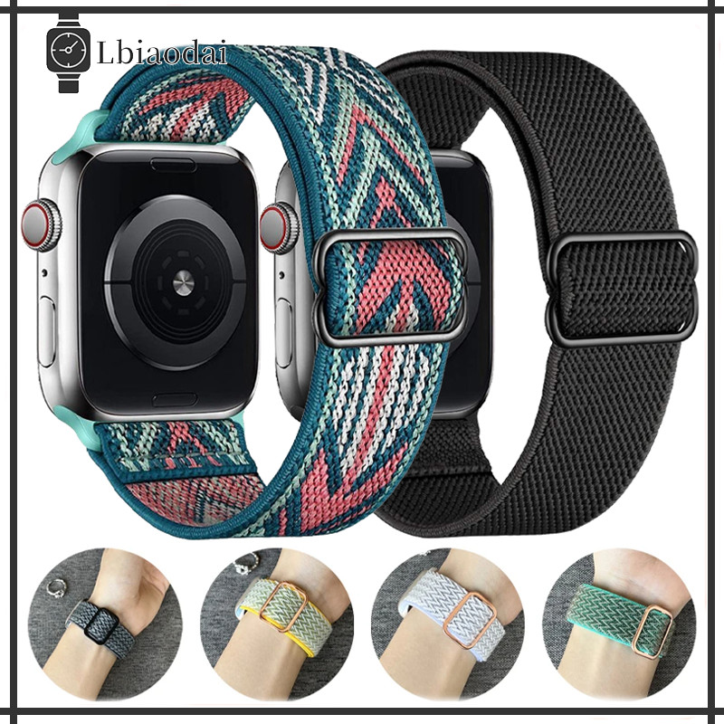 ไนลอนยืดหยุ่นสายกีฬา for Apple Watch Ultra 3 2 SE 3 2 Series 11 10 9 8 7 6 3 4 5 2 1 Iwatch 49 46 45 44mm 40mm 38mm 42mm – โปรปัง