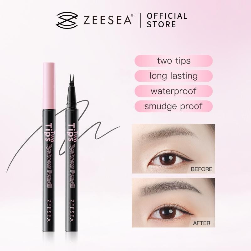 ZEESEA ซีซี สองเคล็ดลับคิ้วดินสอกันน้ําเหงื่อหลักฐานแปรงนุ่มพิเศษบางเรียบของเหลวดินสอเขียนคิ้วติดทนน