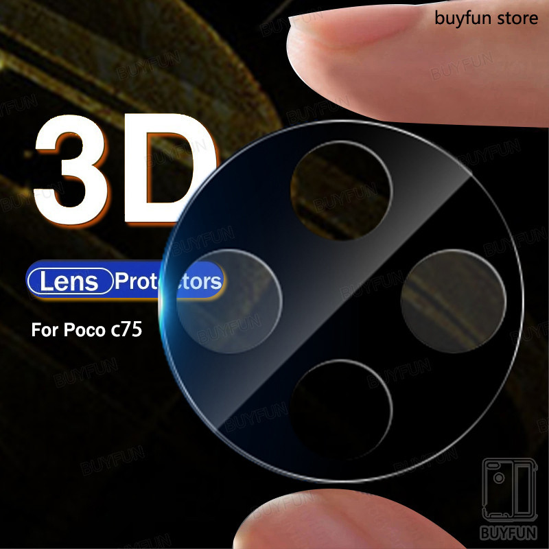 สําหรับ Xiaomi Poco C75 4G 6.88 "poko 75c pok75 5G 3D โค้งกระจกนิรภัยกล้อง Protector ฝาครอบเลนส์ป้องกันฟิล์ม