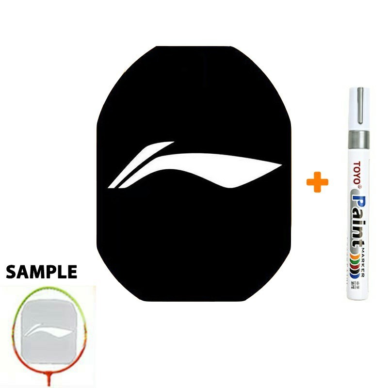 ไม้แบดมินตัน Li-Ning LOGO Card Tennis Mark Stencil Board String Logo + 1x SILVER Marker Pen