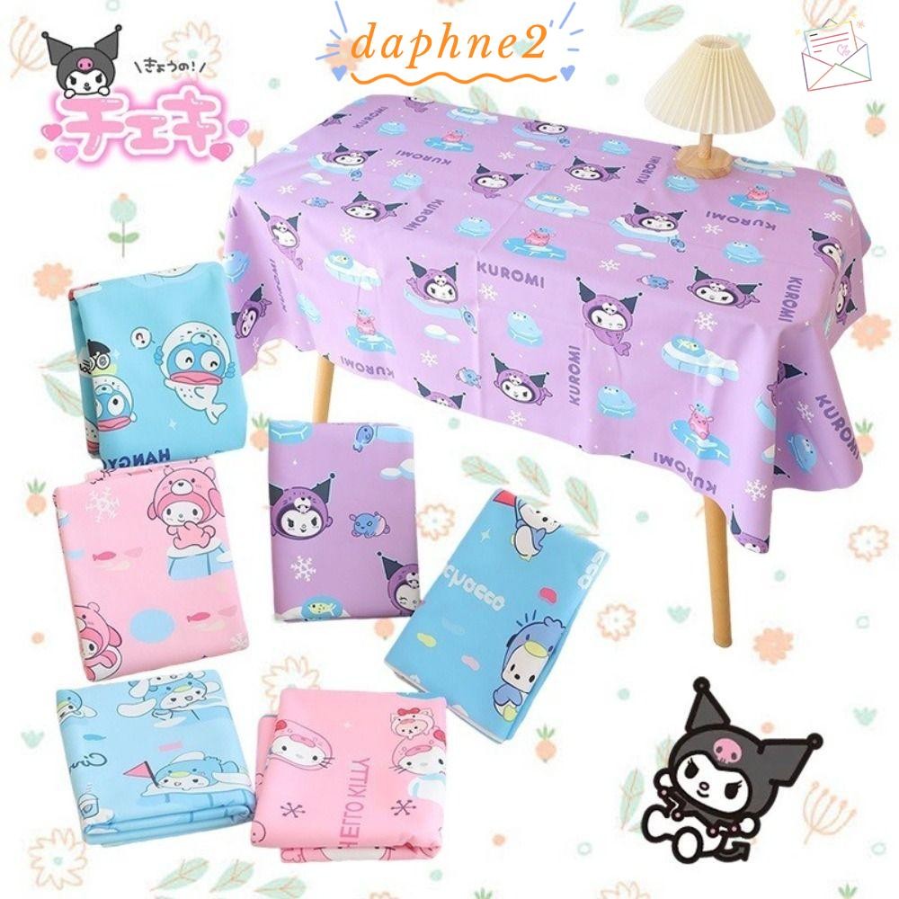 Daphs เบาะรองนั่งโต๊ะปิคนิค,อุปกรณ์ปาร์ตี้กันน้ําผ้าปูโต๊ะการ์ตูน Cinnamoroll,แฟชั่น Melody PE Kuromi ผ้าปูโต๊ะงานเลี้ยงวันเกิด