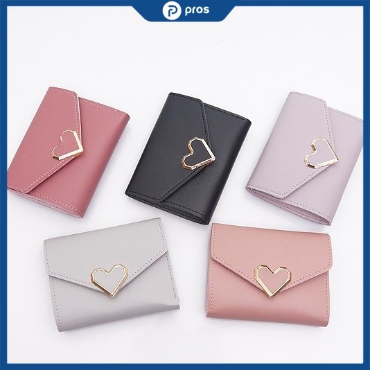𝗣𝗥𝗢𝗦 กระเป๋าสตางค์3พับสีพื้น สามเหลี่ยม แต่งพู่ห้อย มี 5 สี ด่วน ถูกและดีที่นี้เท่านั้น