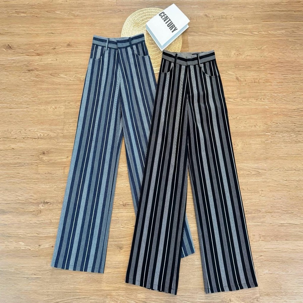 กางเกงยีนส์ขายาว เอวสูง ทรงกระบอก ลายริ้ว ผู้หญิง สไตล์เกาหลี ไม่หดตัว สีสวย รุ่น IR085 - รูปที่ 4