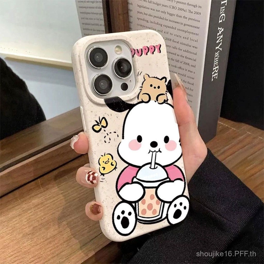 การดื่มชานมแบบเรียบง่าย Pacha Dog Apple 15เปลือกข้าวสาลีเคสโทรศัพท์มือถือ iphone13/12 x/xs ยางนุ่มหุ้มทั้งเครื่อง14สำหรับ iPhone 16, 11, 12, 13, 14, 15 PRO MAX, 7plus, 8PLUS, เคสโทรศัพท์ที่หรูหราและทันสมัยสำหรับ11pro, 13pro, X, XR, XS MAX h5vq