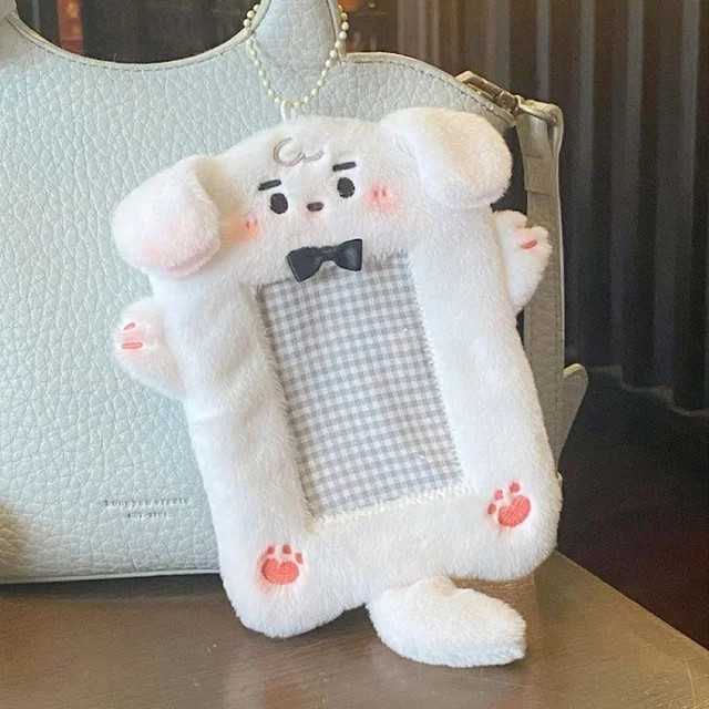 HOT Cartoon Animals 3 นิ้ว Plush Photocard Holder Card Bag ฝาครอบป้องกัน Idol Photo Display พวงกุญแจ
