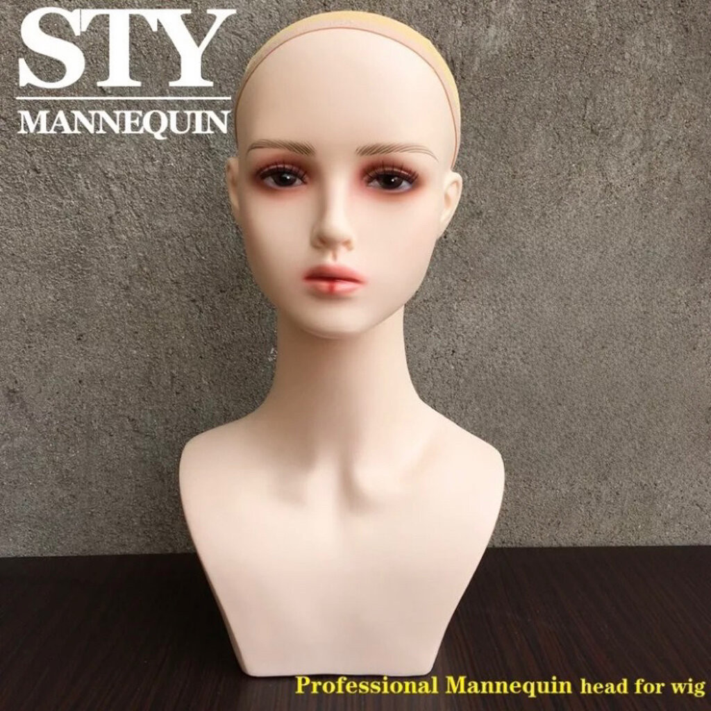 พร้อมส่ง หัวหุ่นวางวิก หัวหุ่นคอยาว แต่งหน้าแล้ว หัวหุ่นหน้าสวย ที่วางวิก หุ่นโชว์ของ