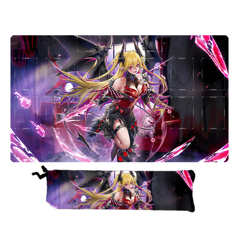 UEWY Yu-Gi-Oh การ์ด Mat Red Tears Demon ตาราง DIY แกะสลักชุดการ์ดปีศาจ YGO เกมกระดาน HD การ์ด Mat