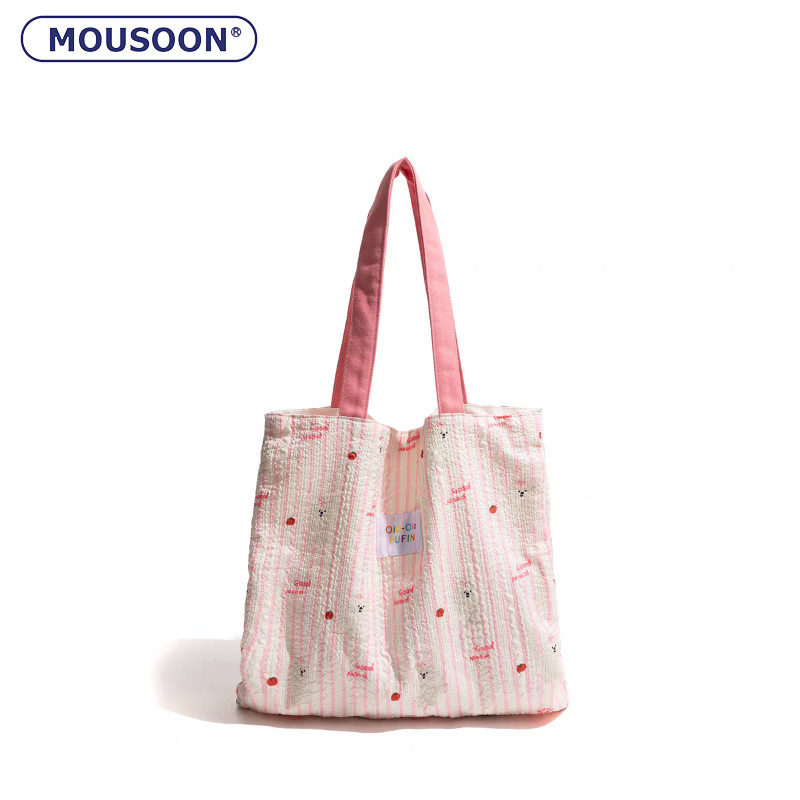 Mousoon กระเป๋าสะพายไหล่สไตล์เกาหลีของผู้หญิงใหม่ลายโฟมสองชั้นความจุขนาดใหญ่กระเป๋าถือ Tote