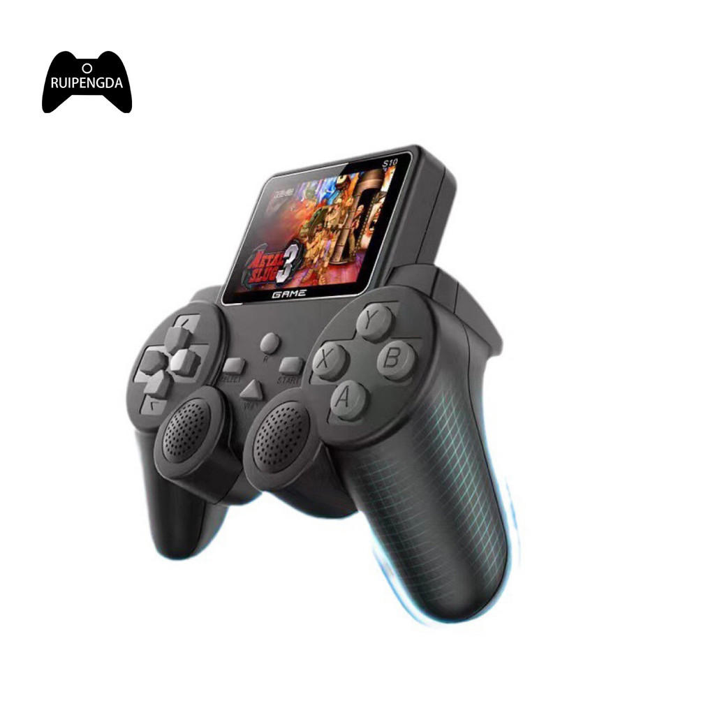 S10 รีโมทคอนโทรลขนาดเล็กจับคอนโซลเกมมือถือ Retro 520 เกม 2.4 นิ้ว AV Output Video Single / Dual Player Controller