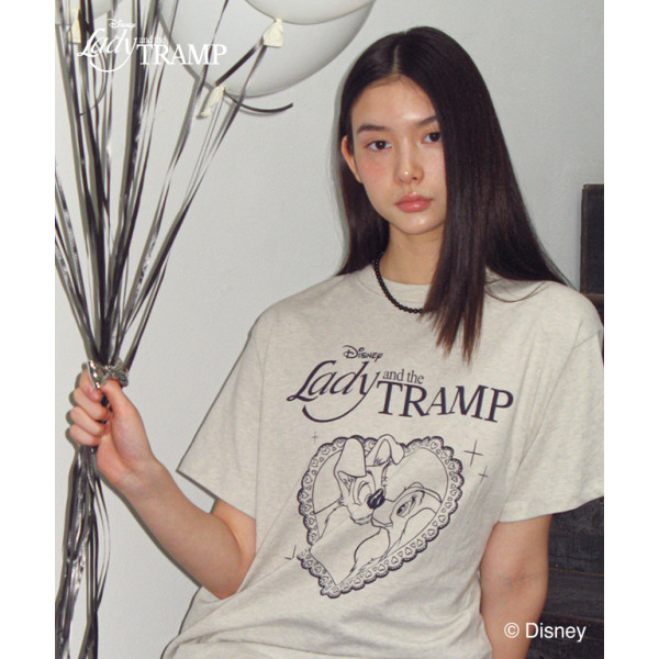 พร้อมส่ง ✨ เสื้อ ronron heart lady and the tramp - oatmeal tee t-shirt