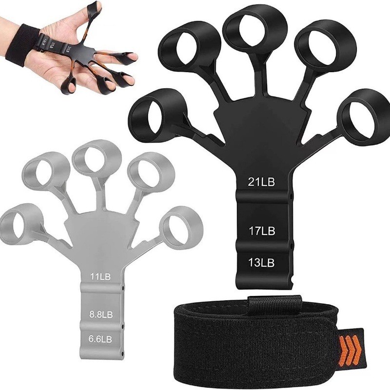 13-21 LB นิ้ว Intensifier Grip Strength อุปกรณ์นิ้วมือความยืดหยุ่นเทรนเนอร์ 5 นิ้วเทรนเนอร์วงต้านทานนิ้ว