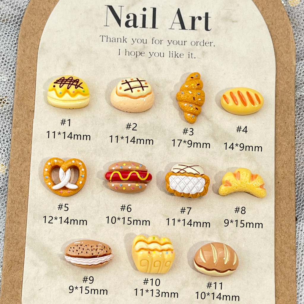 ชุดขนมปัง Diy Shiwan อุปกรณ์แต่งเล็บการ์ตูนน่ารักครีมจําลองขนม Hairpin ต่างหูอุปกรณ์เรซิน