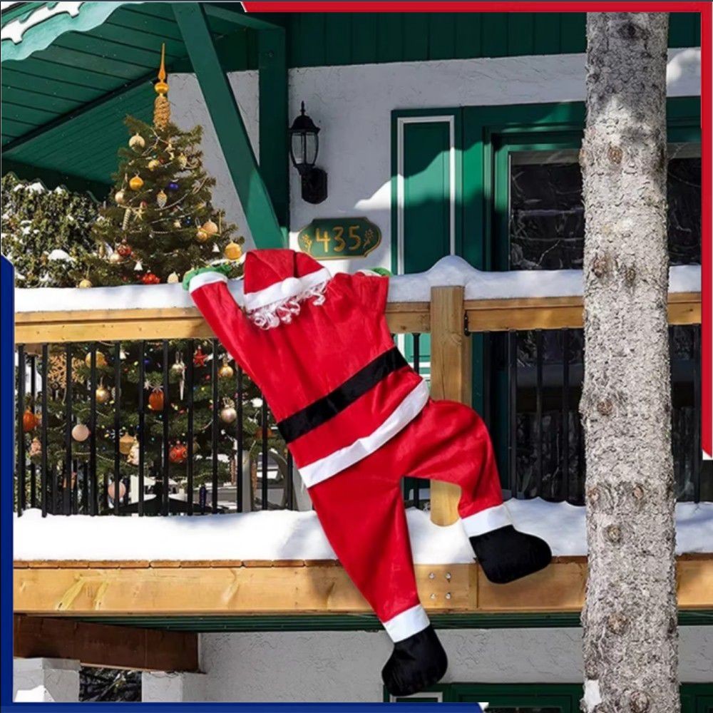 Santa Claus ปีนเขาตกแต่งผนังเครื่องประดับคริสต์มาสสําหรับในร่มกลางแจ้งตกแต่งบ้าน Navidad Xmas