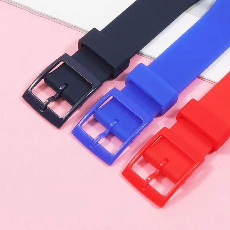 สายนาฬิกาซิลิโคนบางเฉียบสําหรับสายนาฬิกา Swatch 12 มม.16 มม.17 มม.19 มม.20 มม.สร้อยข้อมือ YIS404 SURS103 YLS195 ยาง WatchBand สายรัดข้อมือที่มีสีสันกีฬาเข็มขัดข้อมือกันน้ํา