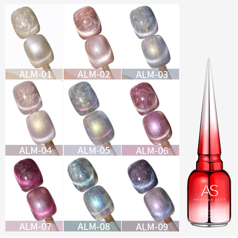 ASฝาแหลม ALM สีไข่มุกแคทอาย สีเจลทาเล็บตกแต่งเล็บ - wenails