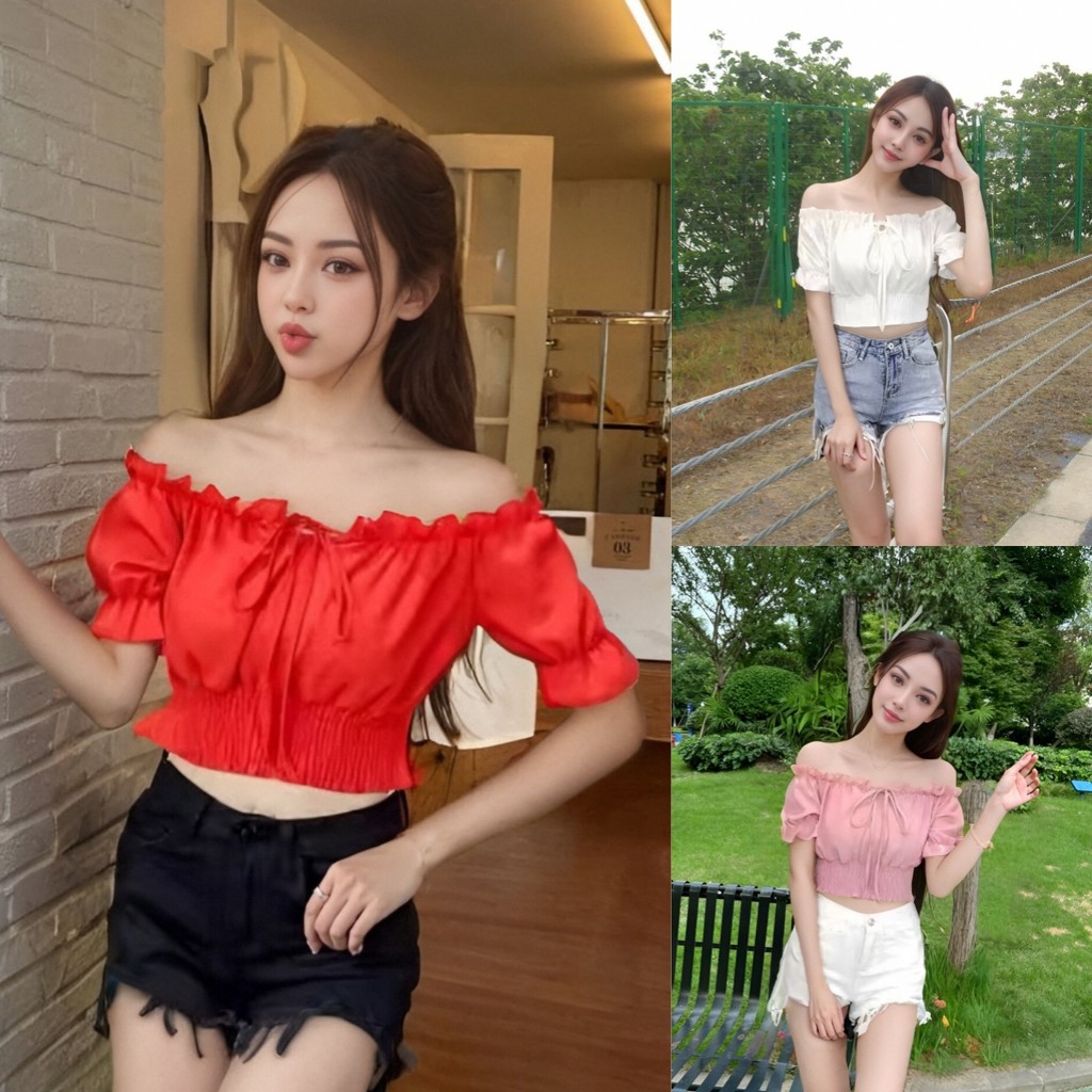 เสื้อครอปปาดไหล่ที่มีความเซ็กซี่ในแบบเบาๆ ดีไซน์สำหรับฤดูร้อน ช่วยให้คุณโดดเด่น