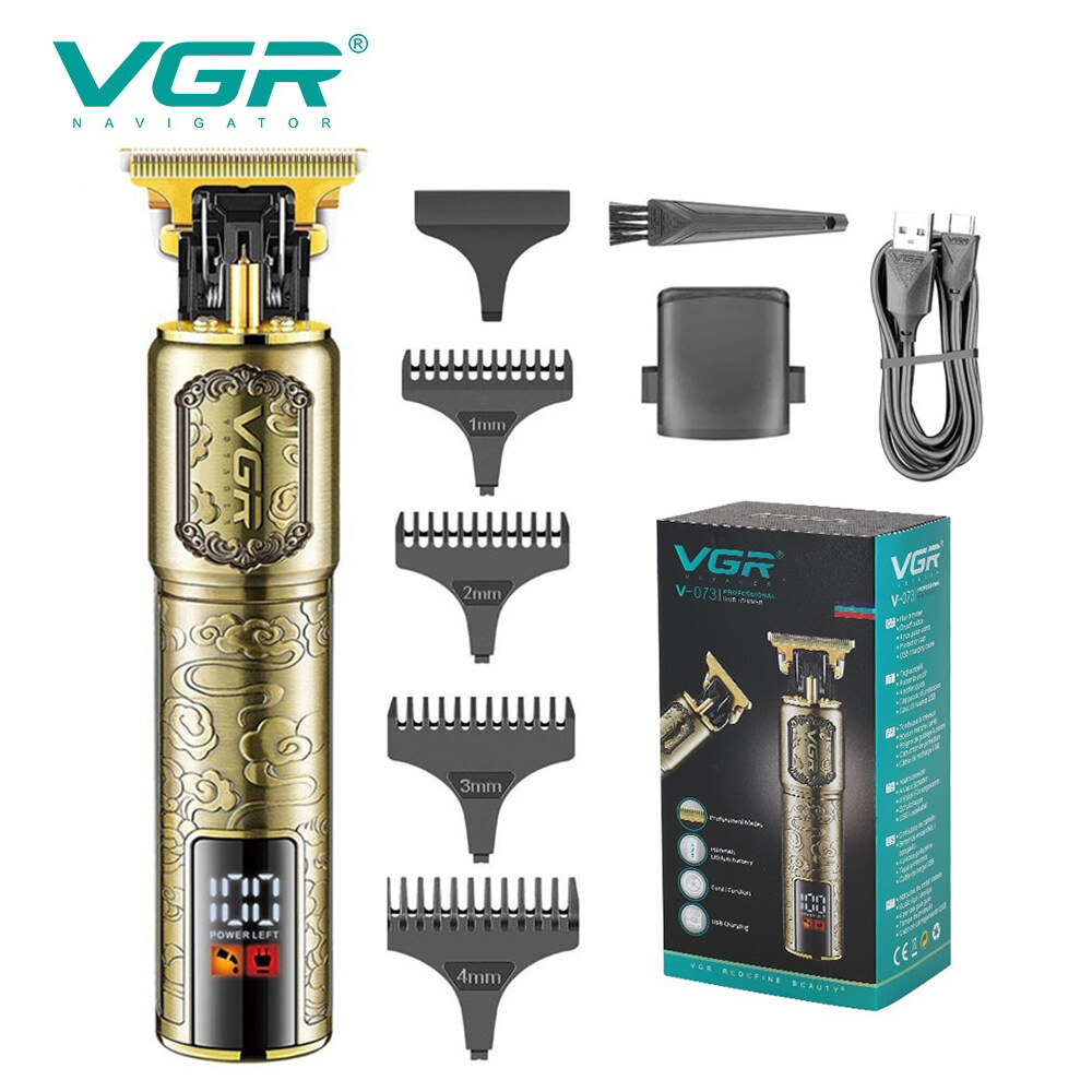 VGR V-073 T-Blade Zero Hair Machine ตัดผม Clippers ไฟฟ้าผม Trimmer ไร้สายสําหรับผู้ชาย