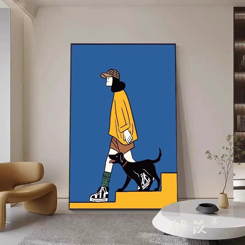 (พร้อมกรอบ) Klein Blue Wall ตกแต่งผ้าใบภาพวาด Minimalist การ์ตูนพิมพ์ภาพโปสเตอร์