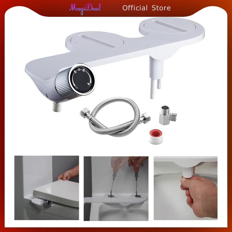 Magideal aternee Bidet Toilet Seat Attachment ปรับแรงดันน้ํา Bidet ที่นั่งชักโครกสําหรับด้านหน้าและด