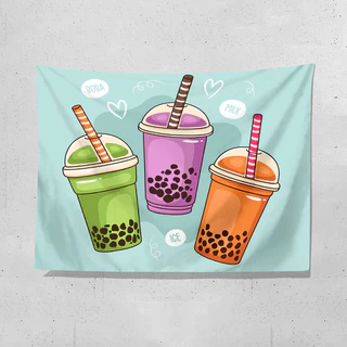ผ้าพื้นหลังโฆษณาสร้างสรรค์สำหรับร้านค้า ผ้าแขวนสำหรับเครื่องดื่มชานม Agirl