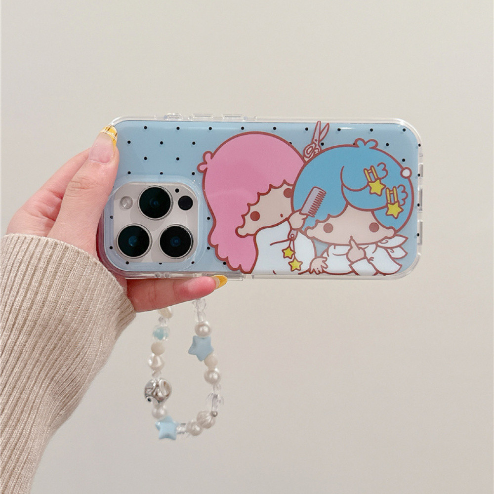 Ins อะนิเมะน่ารัก Sanrio Little Twin Stars เคสโทรศัพท์ Blue Star Love Heart ลูกปัดสําหรับ IPhone 16 Pro Max 16 Pro 16 15 14 Pro Max 13 รอบขอบกันกระแทก Hard IMD ฝาหลัง ราคา ถูกที่สุด ดีลบีเคเค แกลเลอรีภาพที่ 6