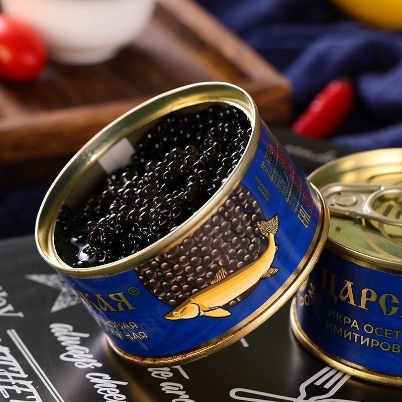 Russian Caviar Imported Original Salmon Roe Caviar Black Caviar Sushi Cuisine Caviar Ready-to-Eat Fo