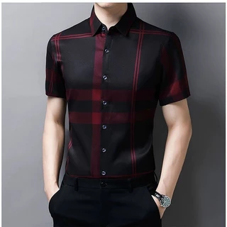 CLIFF เสื้อเชิ้ตผู้ชาย เสื้อยืดแขนสั้น ผ้าไอซ์ซิลซ์ ระบายอากาศแห้งเร็ว แบบหลวมลำลอง ธุรกิจเป็นผู้ใหญ่