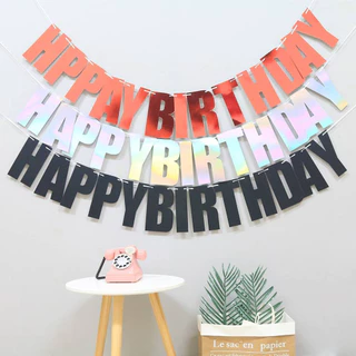 ธงกระดาษแข็ง อักษร Happy Birthdayสำหรับตกแต่งวันเกิด