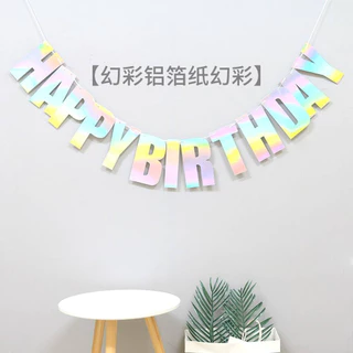 ธงกระดาษแข็ง อักษร Happy Birthdayสำหรับตกแต่งวันเกิด