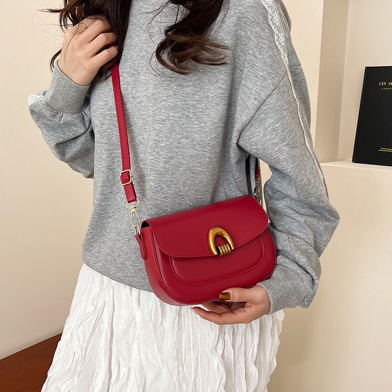 Retro Niche Underarm Bag Female New Style Fashion Korean Saddle Bag Simple All-Match Shoulder Bag