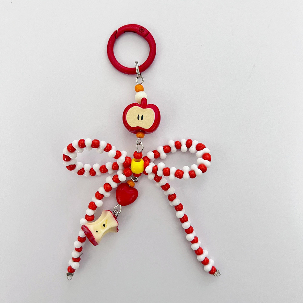 H Half Pingguo Fresh พวงกุญแจโซ่โทรศัพท์มือถือเชือกเส้นเล็กลูกปัด - รูปที่ 3